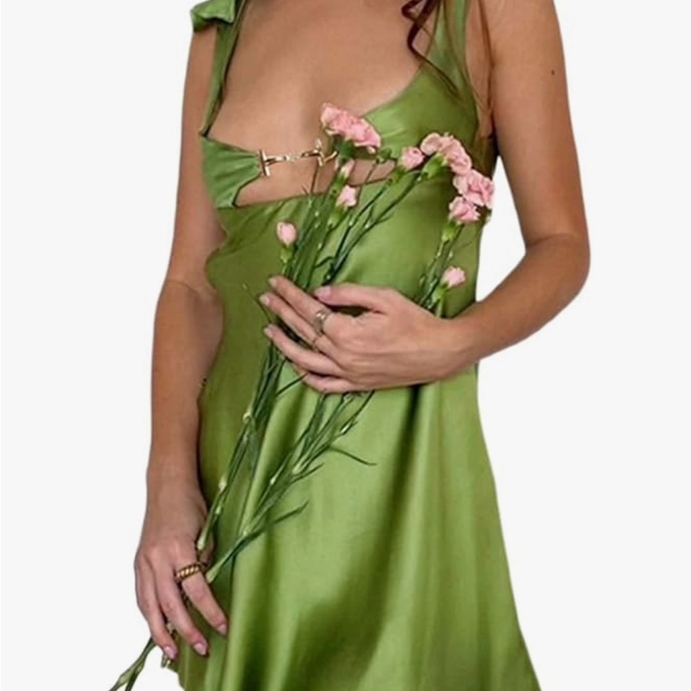 Satin Summer Camisole Tie  Dress Small